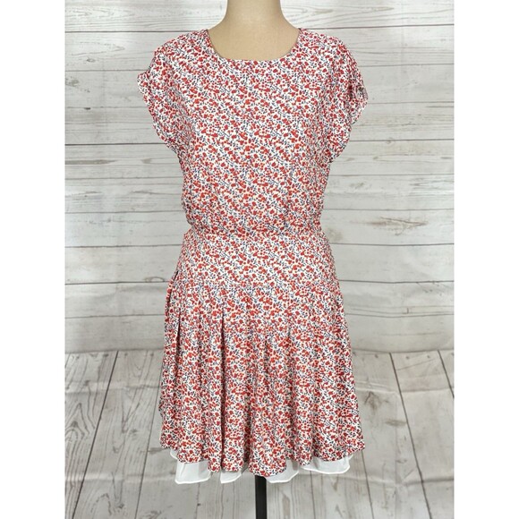 MILK Red Floral Ditsy Rayon Dress Women’s Size Xs - Picture 1 of 7